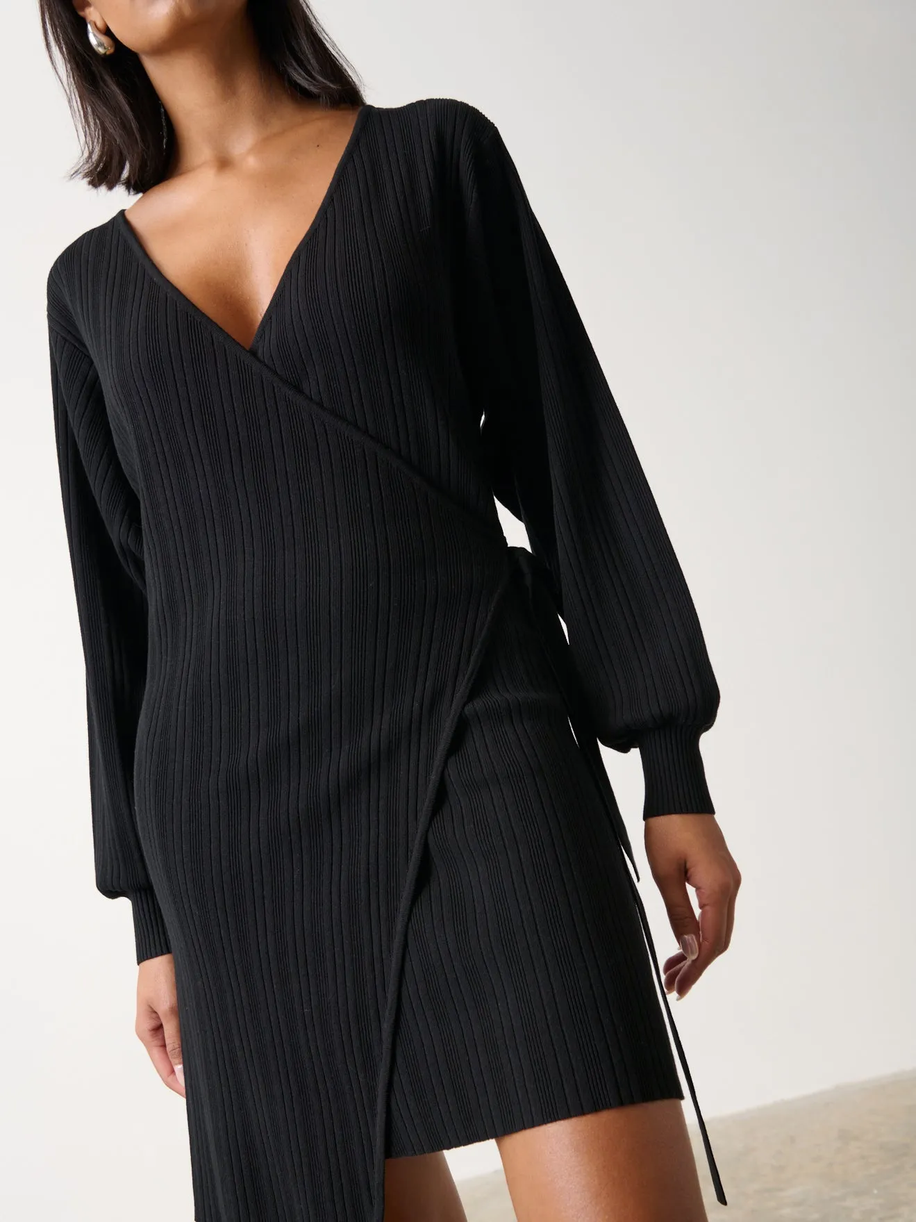 Shelby Mini Plisse Knit Dress - Black sold by Pretty Lavish product image thumbnail 2