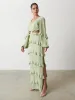 Evie Ruffle Maxi Dress - Sage sold by Pretty Lavish