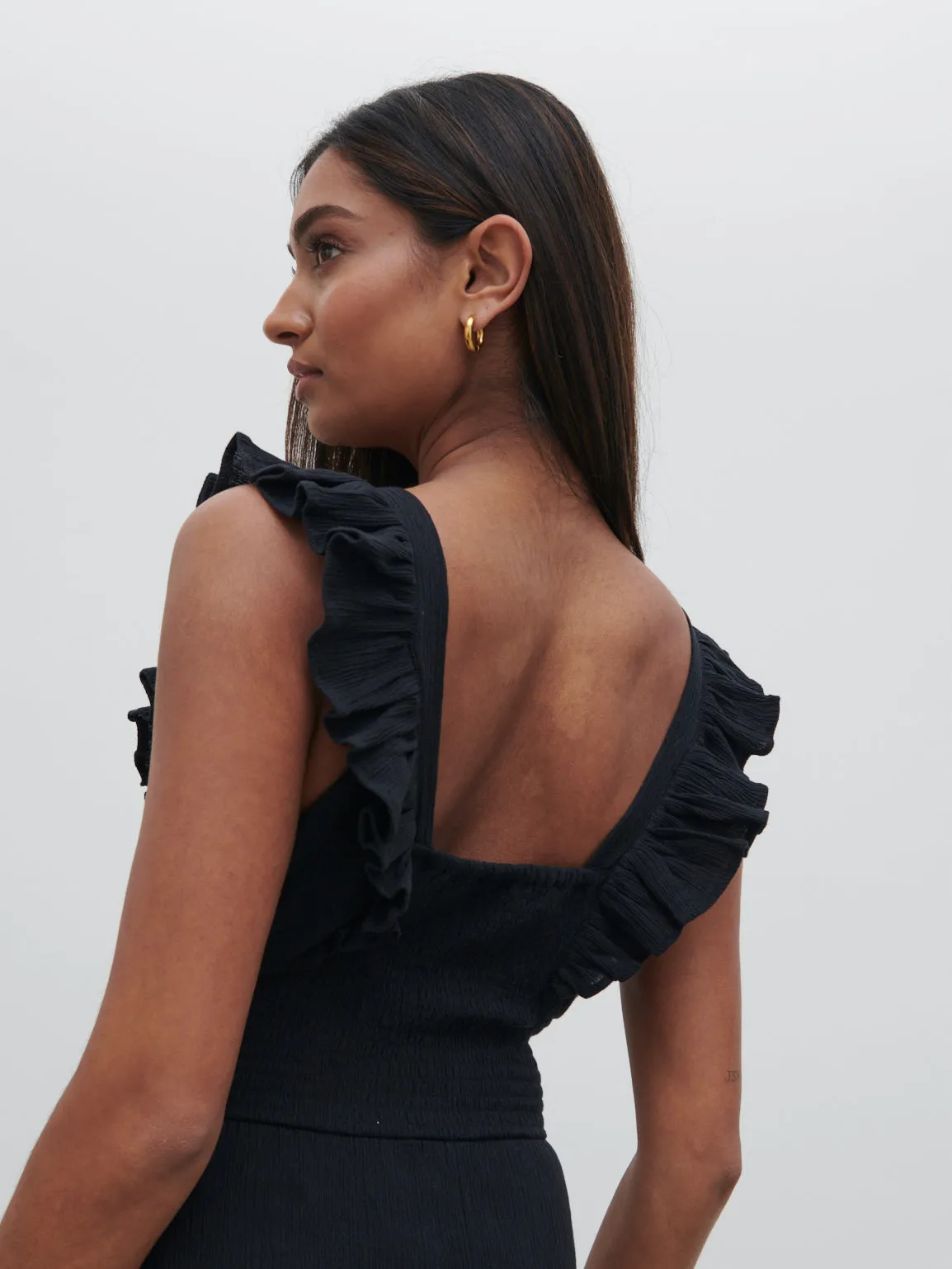 Opal Ruffle Midaxi Dress - Black sold by Pretty Lavish product image thumbnail 2