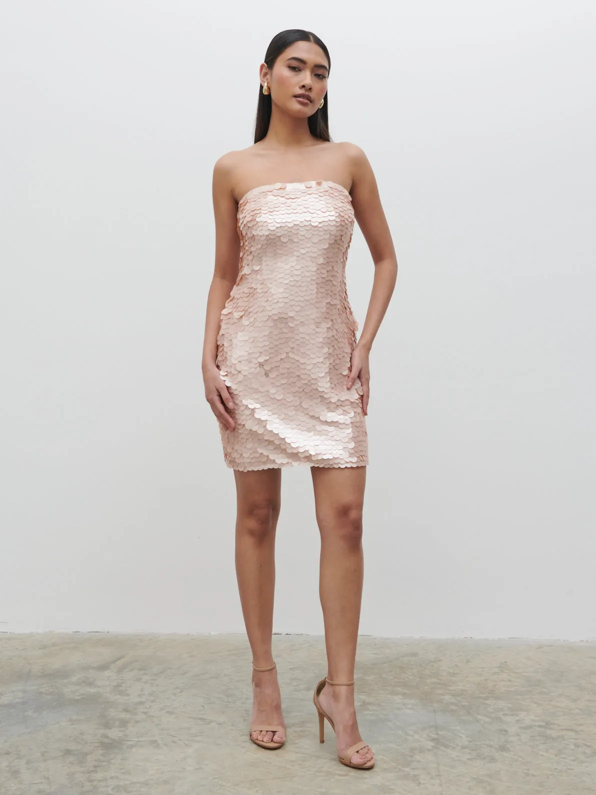 Marseille Bandeau Sequin Mini Dress - Blush sold by Pretty Lavish product image thumbnail 4