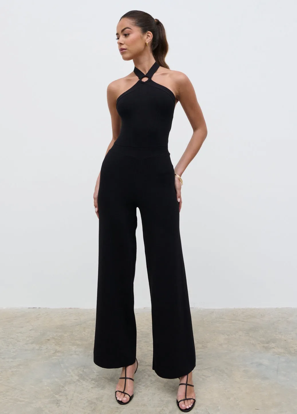 Tori Knit Jumpsuit - Black sold by Pretty Lavish