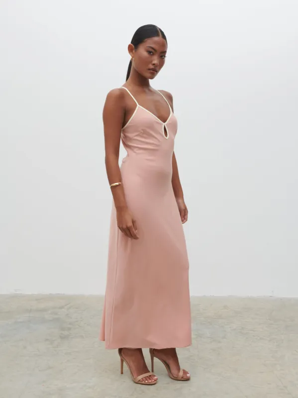 Harper Slip Midaxi Dress - Tan Blush and Butter sold by Pretty Lavish
