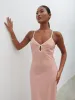 Harper Slip Midaxi Dress - Tan Blush and Butter sold by Pretty Lavish