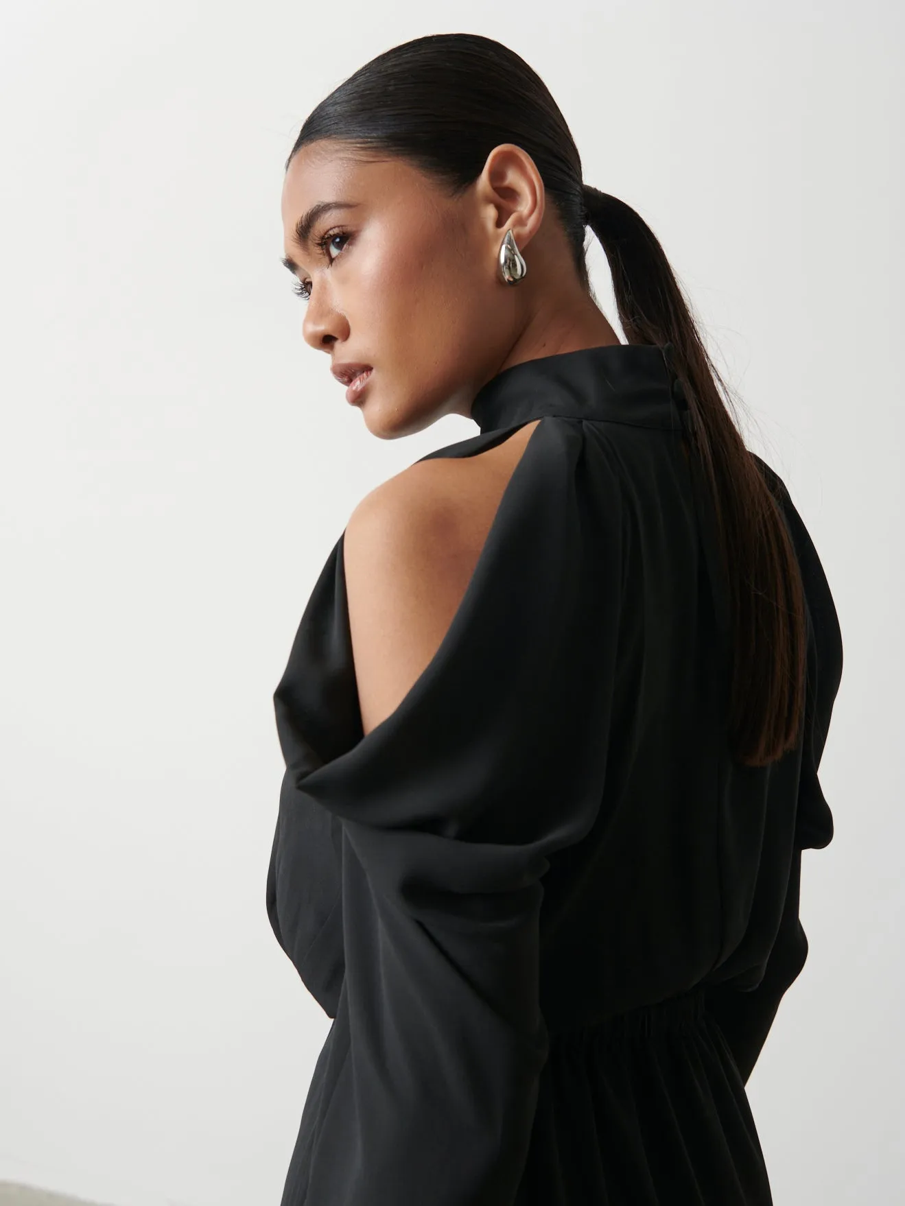 Rosie Cold Shoulder Mini Dress - Black sold by Pretty Lavish product image thumbnail 5