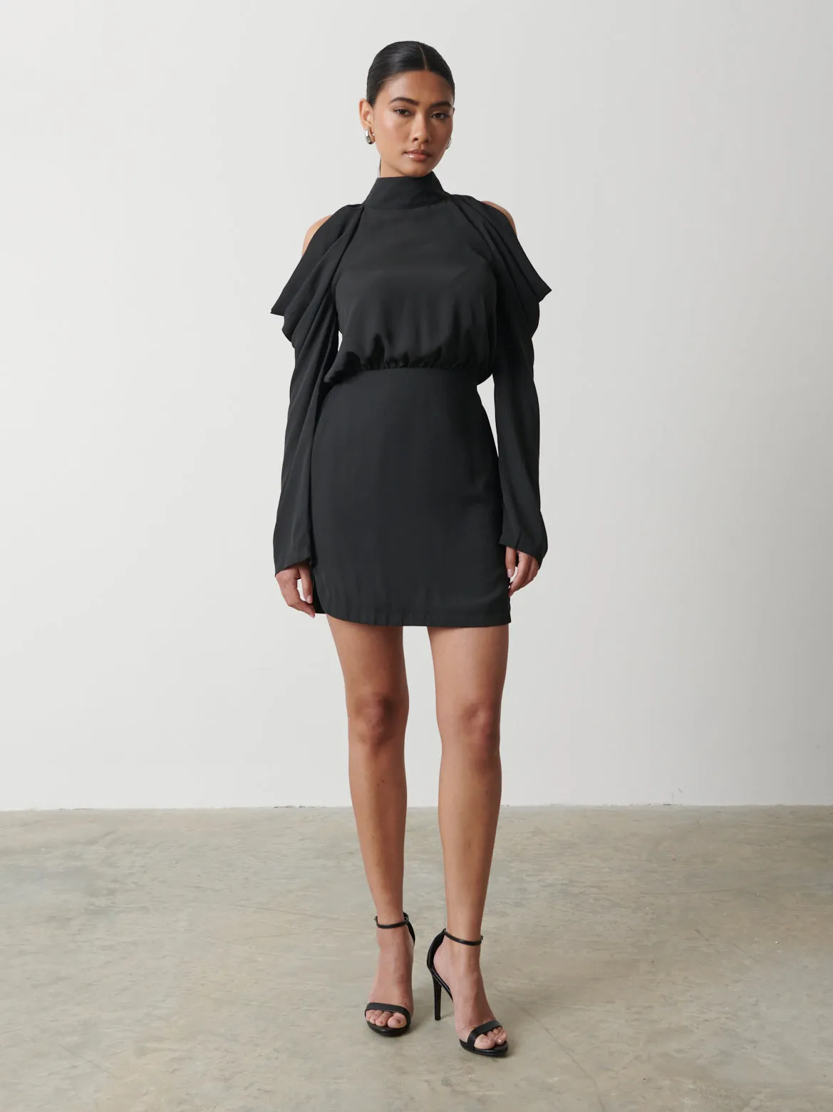 Rosie Cold Shoulder Mini Dress - Black sold by Pretty Lavish product image thumbnail 3