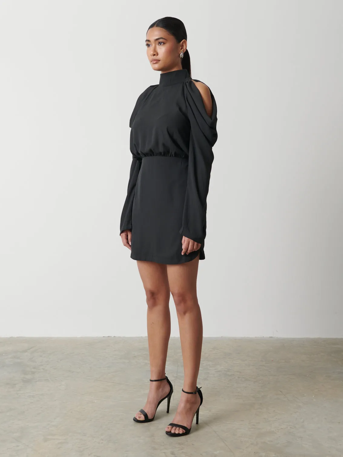 Rosie Cold Shoulder Mini Dress - Black sold by Pretty Lavish product image thumbnail 2