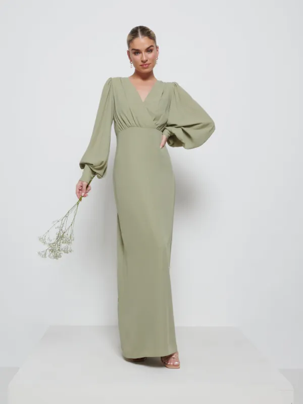 Sienna Chiffon Bridesmaid Dress - Olive sold by Pretty Lavish