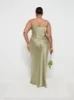 Keisha Maxi Bridesmaid Dress Curve - Matte Olive sold by Pretty Lavish