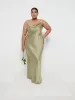 Keisha Maxi Bridesmaid Dress Curve - Matte Olive sold by Pretty Lavish