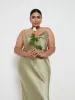 Keisha Maxi Bridesmaid Dress Curve - Matte Olive sold by Pretty Lavish