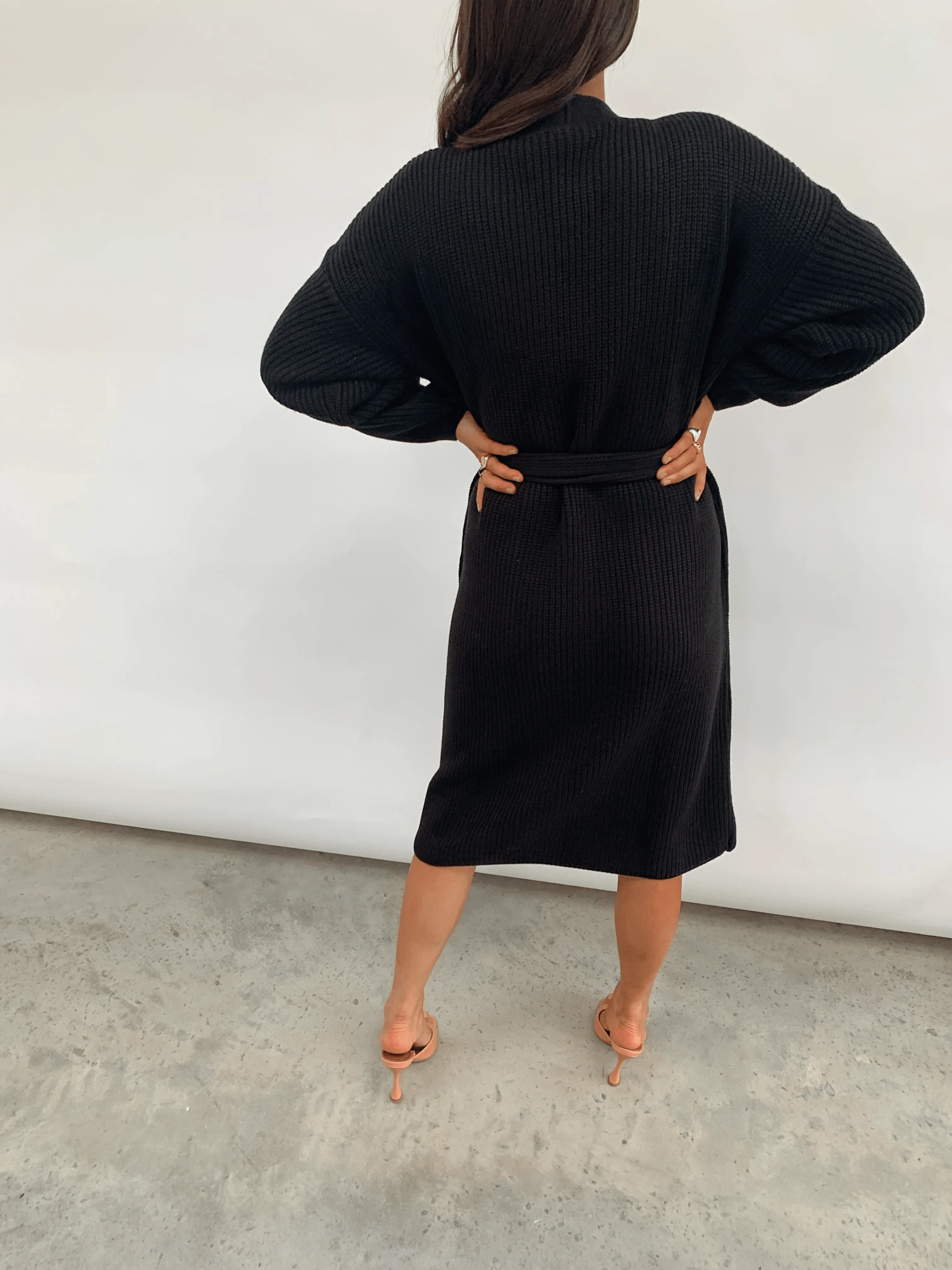 Arden Midi Tie Cardigan - Black sold by Pretty Lavish product image thumbnail 2