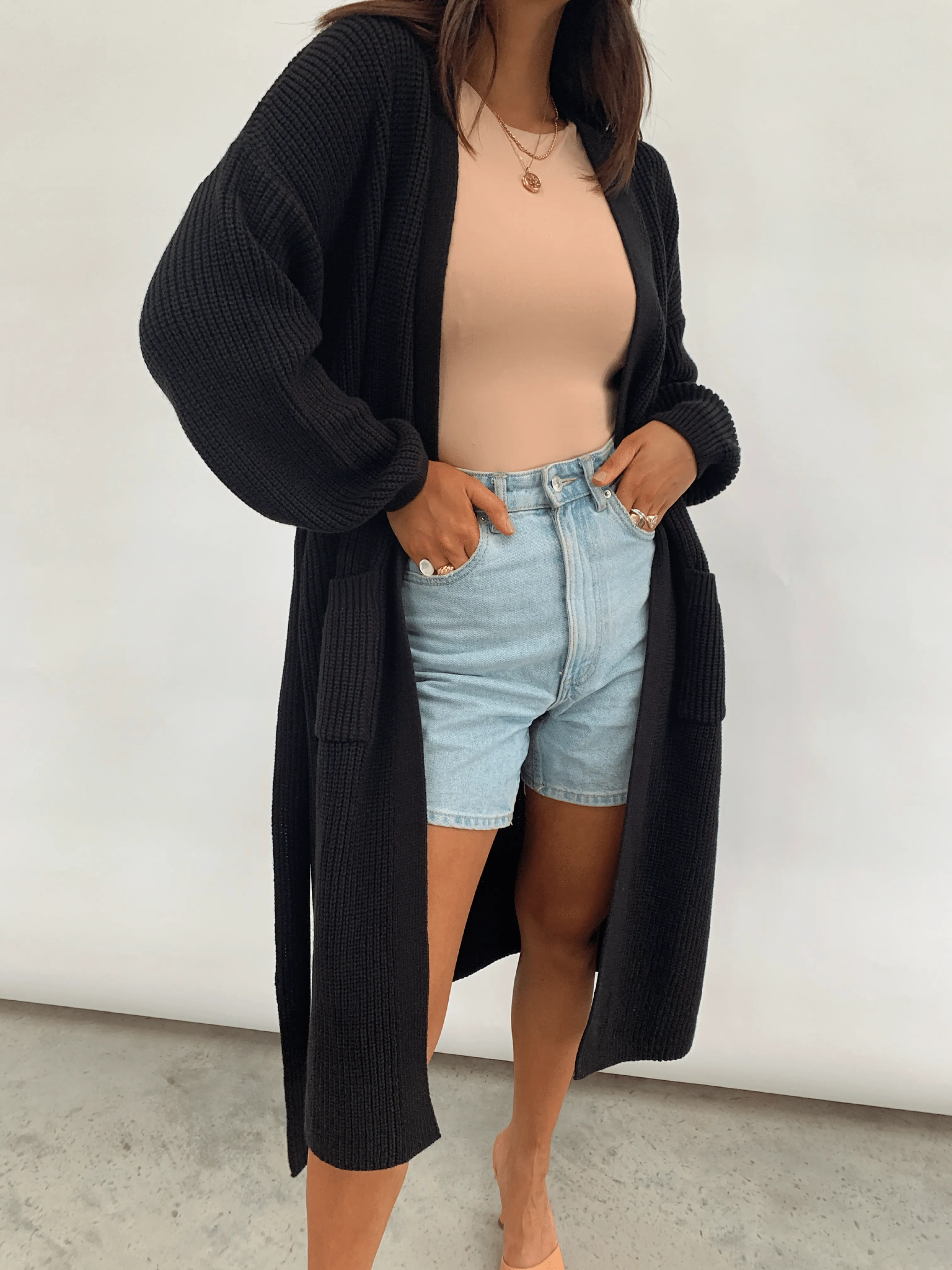 Arden Midi Tie Cardigan - Black sold by Pretty Lavish product image thumbnail 4