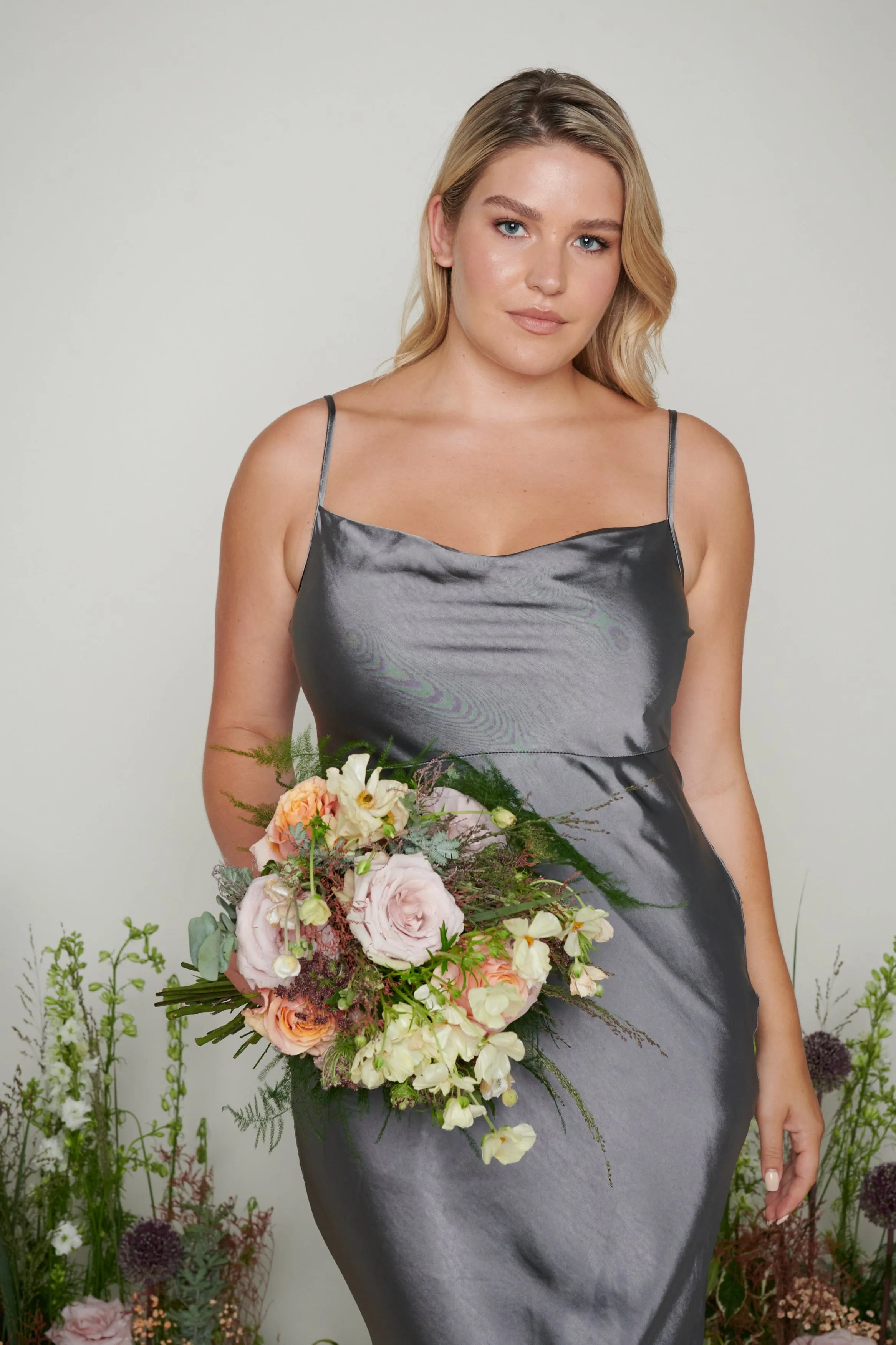 Keisha Maxi Bridesmaid Dress - Matte Slate Grey sold by Pretty Lavish product image thumbnail 4