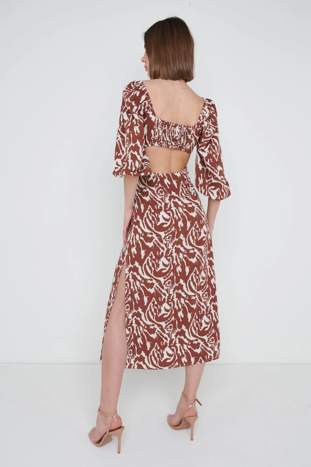 Fion Cut Out Midaxi Dress - Zebra Abstract sold by Pretty Lavish product image thumbnail 4