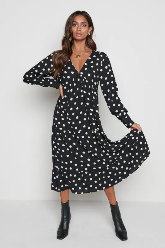 Dotty Day Dress - Black Polka Dot made by Pretty Lavish