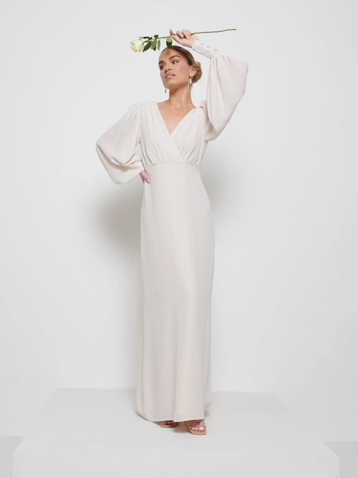 Sienna Chiffon Bridesmaid Dress - Champagne sold by Pretty Lavish