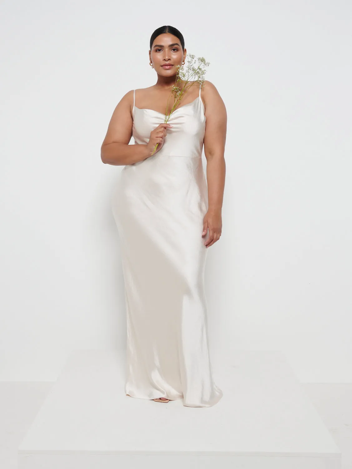 Keisha Maxi Bridesmaid Dress Curve - Matte Champagne sold by Pretty Lavish product image thumbnail 4
