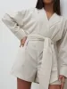 Emilie Belted Playsuit - Oatmeal sold by Pretty Lavish