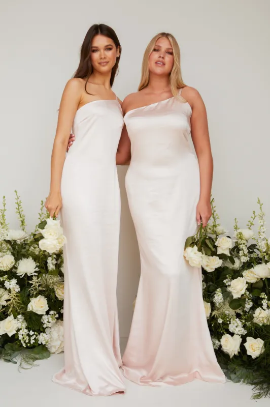 Amelia Maxi Bridesmaid Dress - Matte Blush sold by Pretty Lavish
