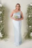 Amelia Tie Maxi Bridesmaid Dress - Matte Ice Blue sold by Pretty Lavish
