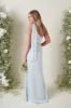 Amelia Tie Maxi Bridesmaid Dress - Matte Ice Blue sold by Pretty Lavish