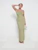 Keisha Cowl Neck Maxi Bridesmaid Dress - Olive sold by Pretty Lavish