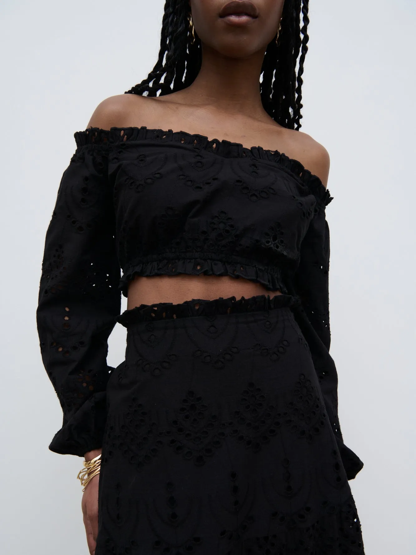 Lilla Broderie Maxi Skirt - Black sold by Pretty Lavish product image thumbnail 3