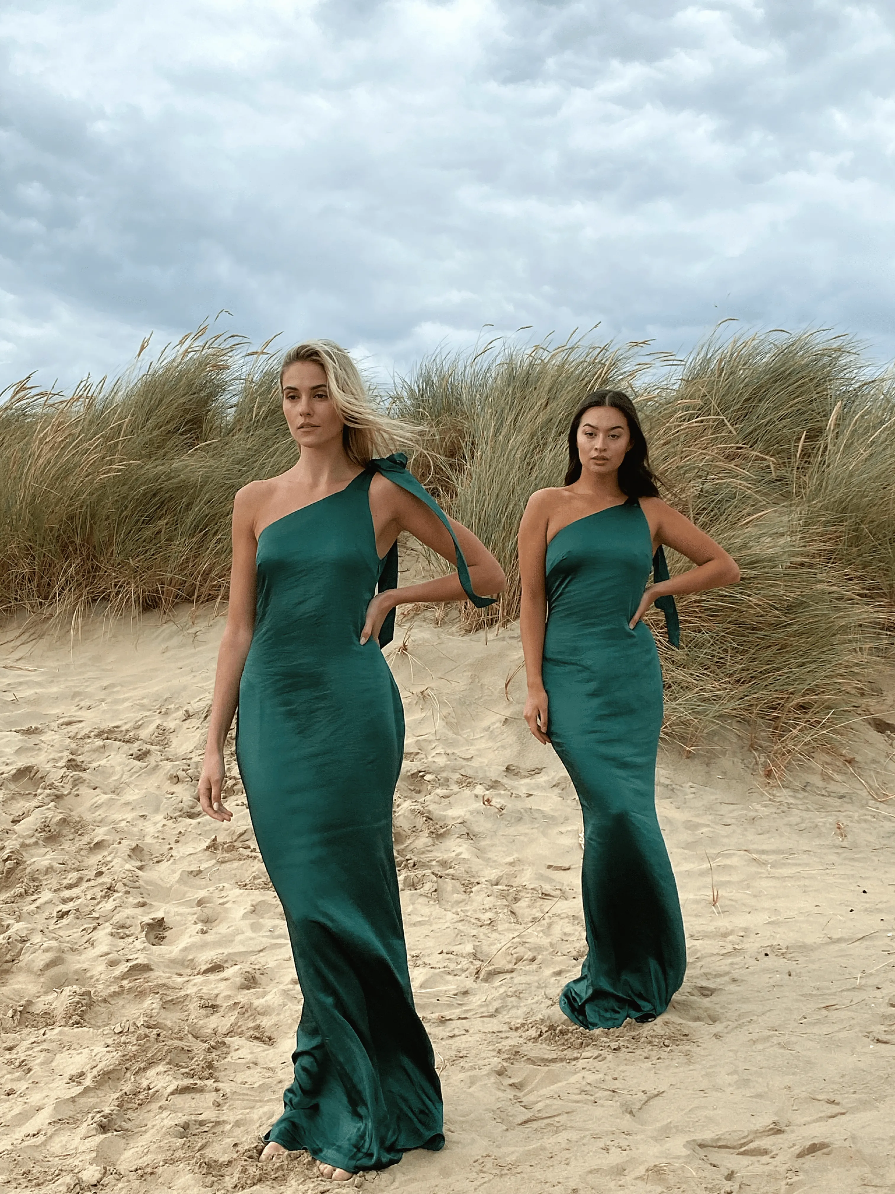 Amelia Maxi Tie Dress - Matte Emerald Green sold by Pretty Lavish