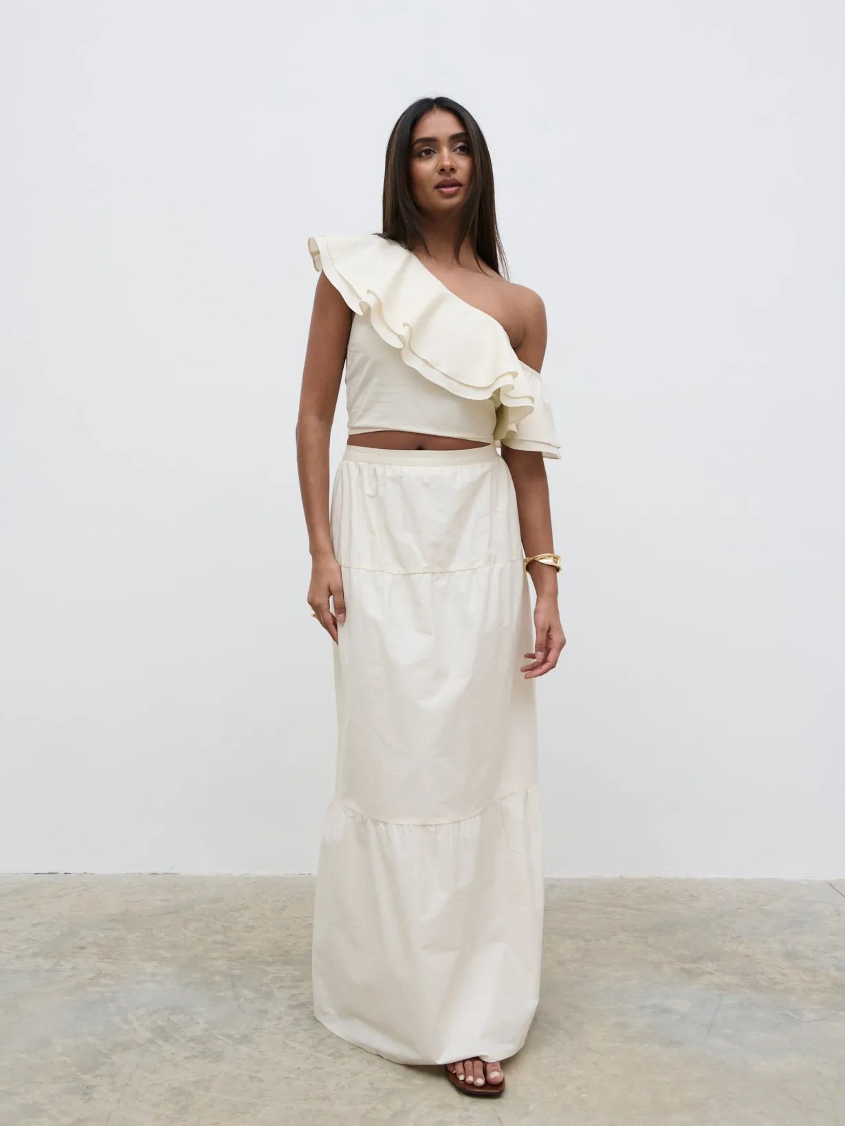 Sol Ruffle Cropped Top - Natural sold by Pretty Lavish product image thumbnail 3