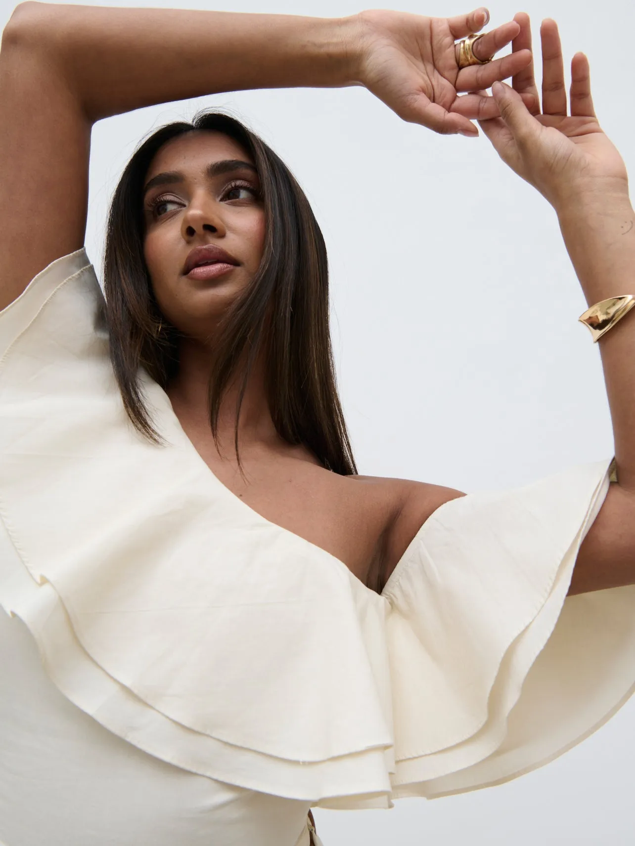 Sol Ruffle Cropped Top - Natural sold by Pretty Lavish product image thumbnail 4