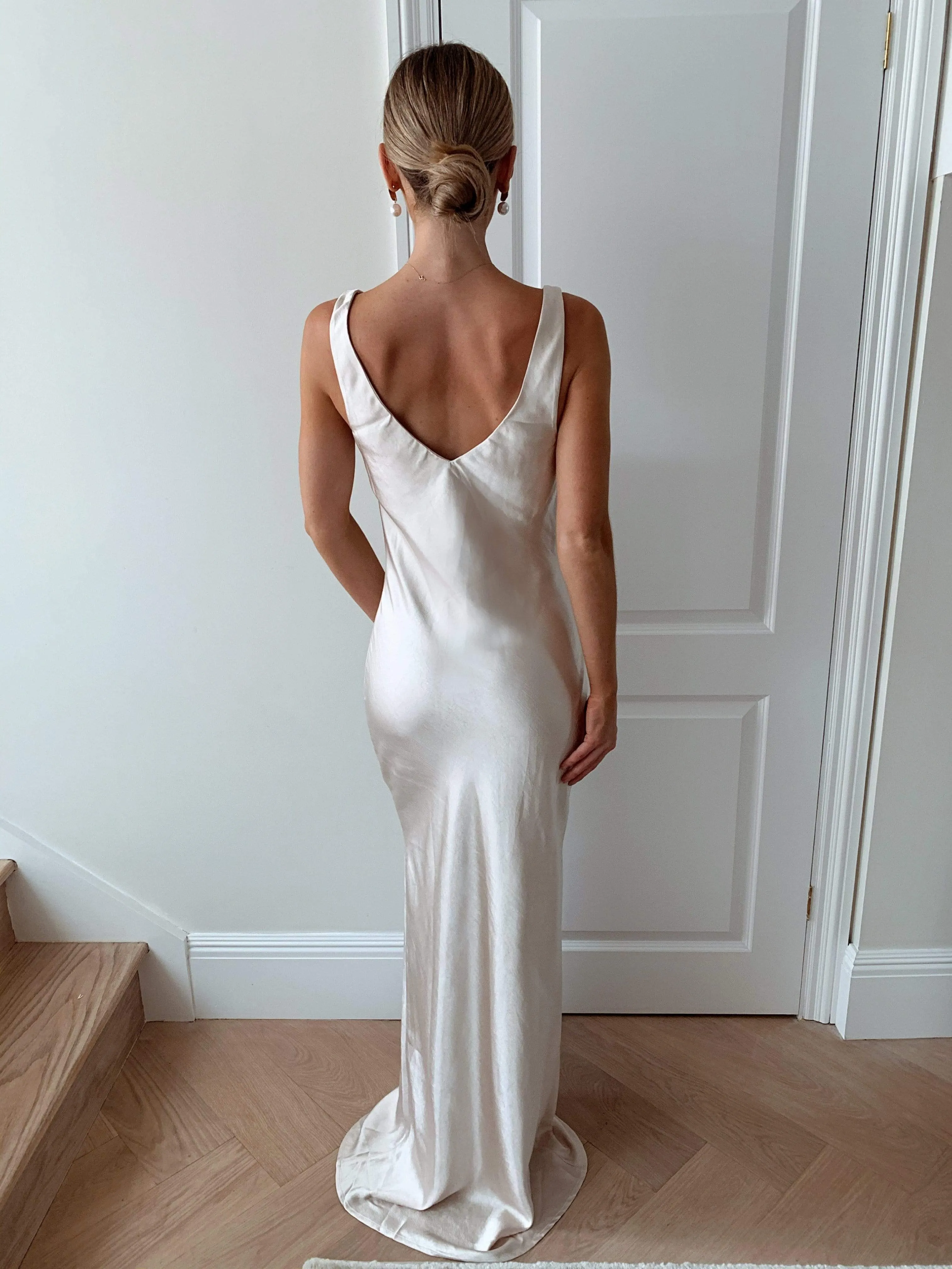 Piper High Back Maxi Dress - Matte Oyster sold by Pretty Lavish product image thumbnail 2