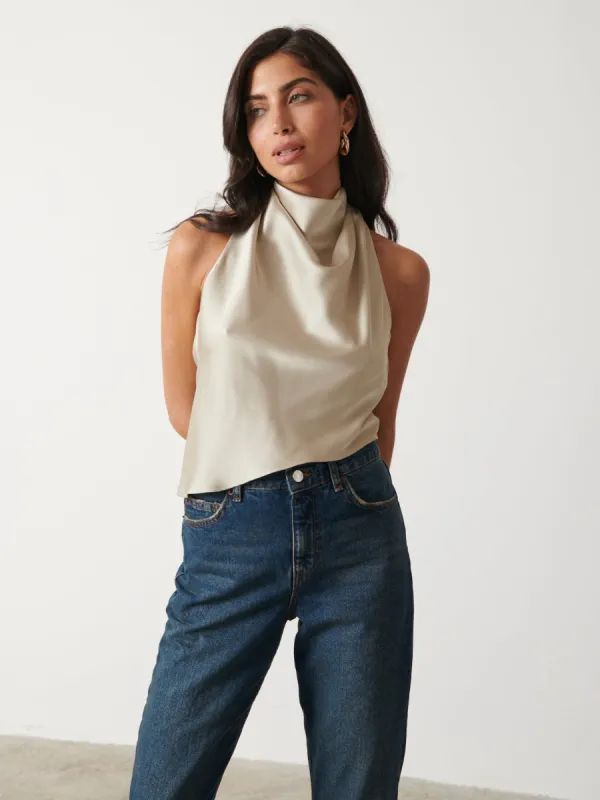 Caro Asymmetric Top - Champagne sold by Pretty Lavish