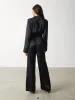 Carmen Satin Jumpsuit - Black sold by Pretty Lavish