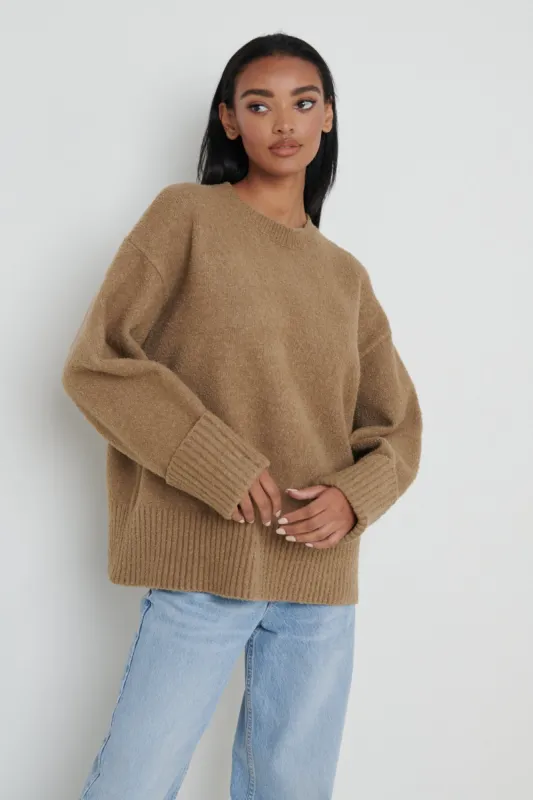 Camille Oversized Borg Jumper - Light Brown sold by Pretty Lavish