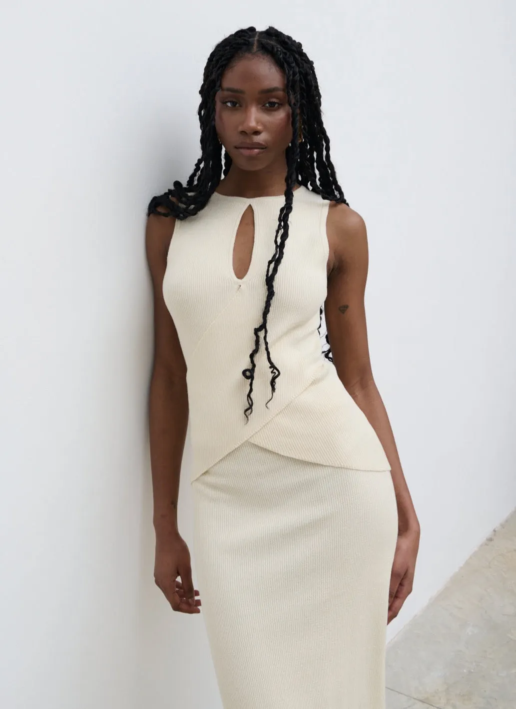 Bexley Cross Front Knit Top - Cream sold by Pretty Lavish product image thumbnail 5