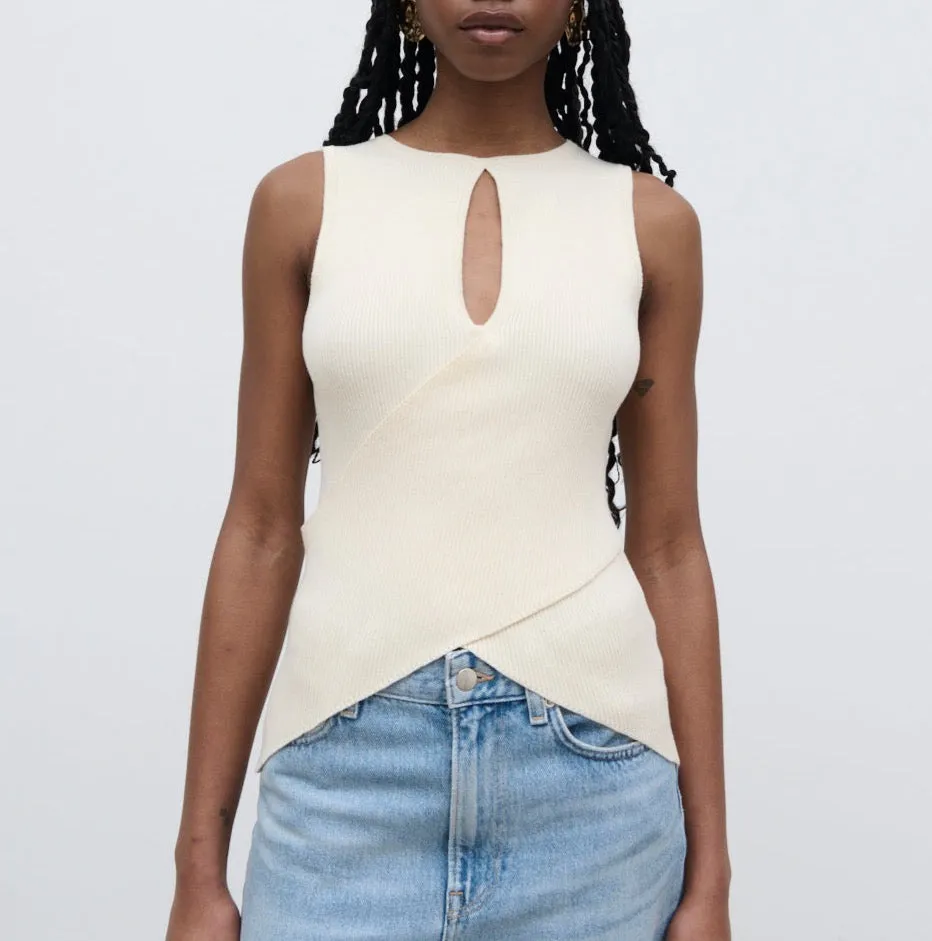 Bexley Cross Front Knit Top - Cream sold by Pretty Lavish product image thumbnail 2