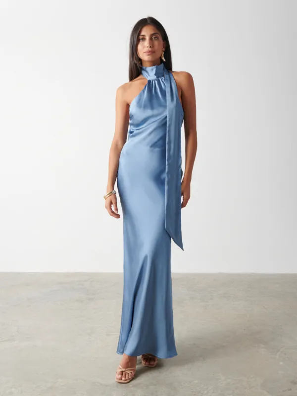 Chloé Scarf Maxi Dress - Powder Blue sold by Pretty Lavish