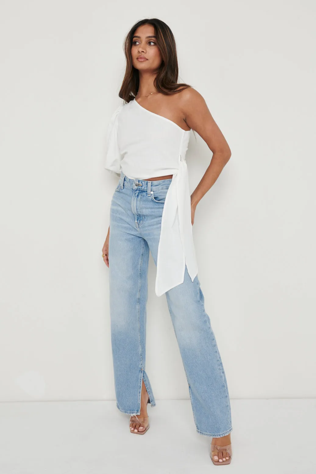 Josilyn One Shoulder Blouse - White sold by Pretty Lavish product image thumbnail 3