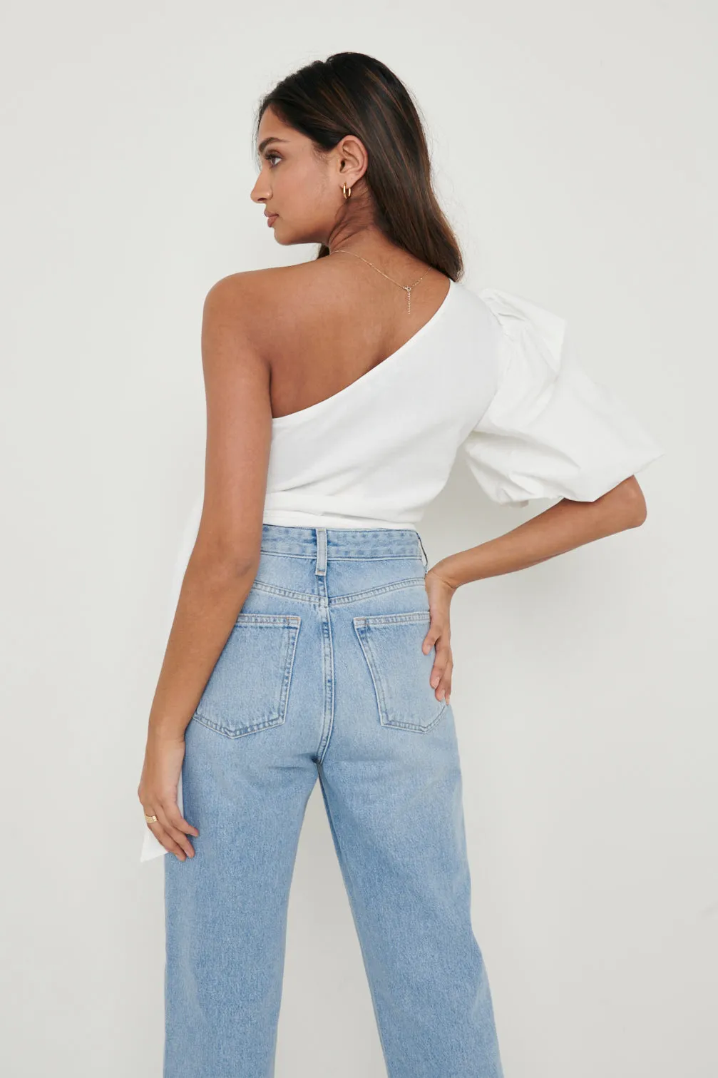 Josilyn One Shoulder Blouse - White sold by Pretty Lavish product image thumbnail 2