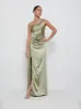 Amelia Ruched Maxi Bridesmaid Dress - Matte Olive sold by Pretty Lavish