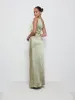 Amelia Ruched Maxi Bridesmaid Dress - Matte Olive sold by Pretty Lavish