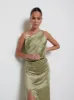 Amelia Ruched Maxi Bridesmaid Dress - Matte Olive sold by Pretty Lavish
