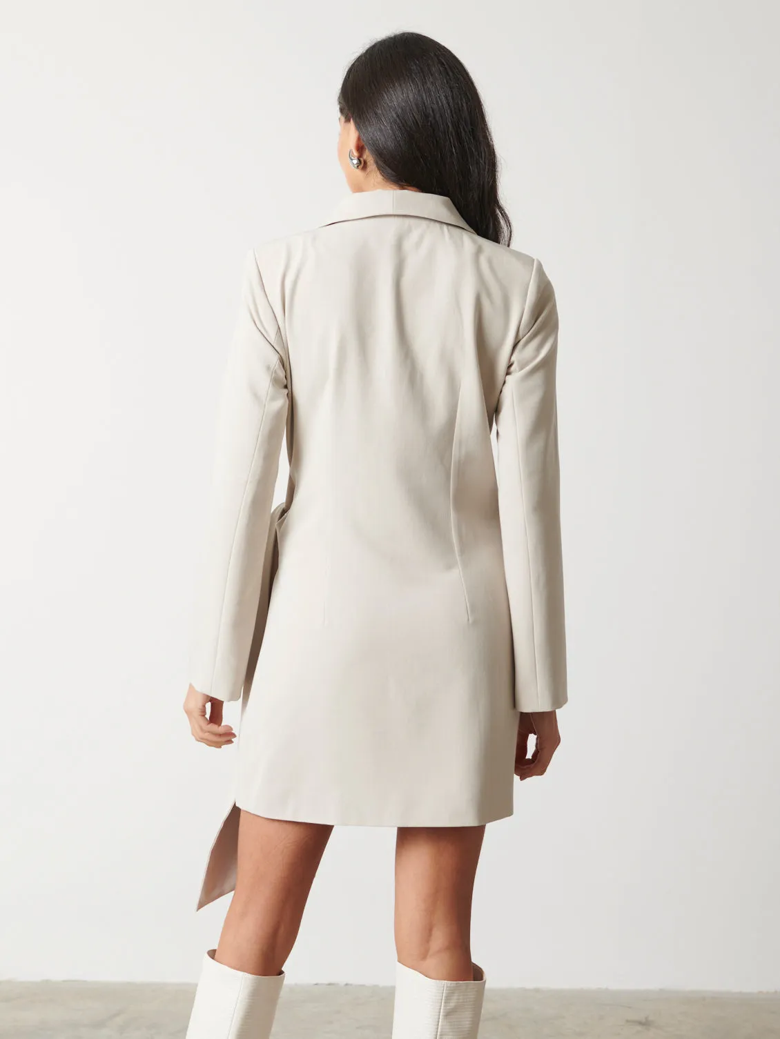 Arielle Wrap Tie Blazer Dress - Stone sold by Pretty Lavish product image thumbnail 3