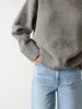 Camille Oversized Borg Jumper - Charcoal sold by Pretty Lavish