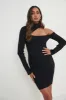 Lillian Cut Out Mini Knit Dress - Black sold by Pretty Lavish