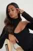 Lillian Cut Out Mini Knit Dress - Black sold by Pretty Lavish