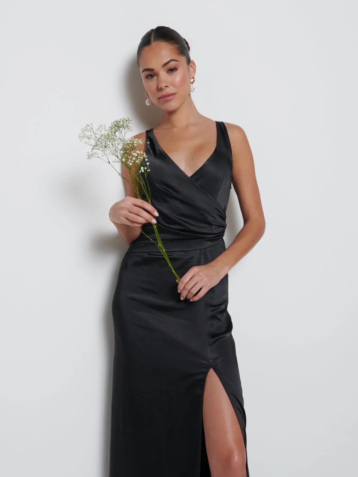 Esmee Wrap Maxi Bridesmaid Dress - Black sold by Pretty Lavish product image thumbnail 2