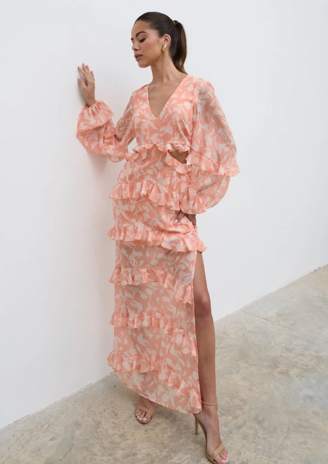 Evie Maxi Dress - Terracotta Petal sold by Pretty Lavish