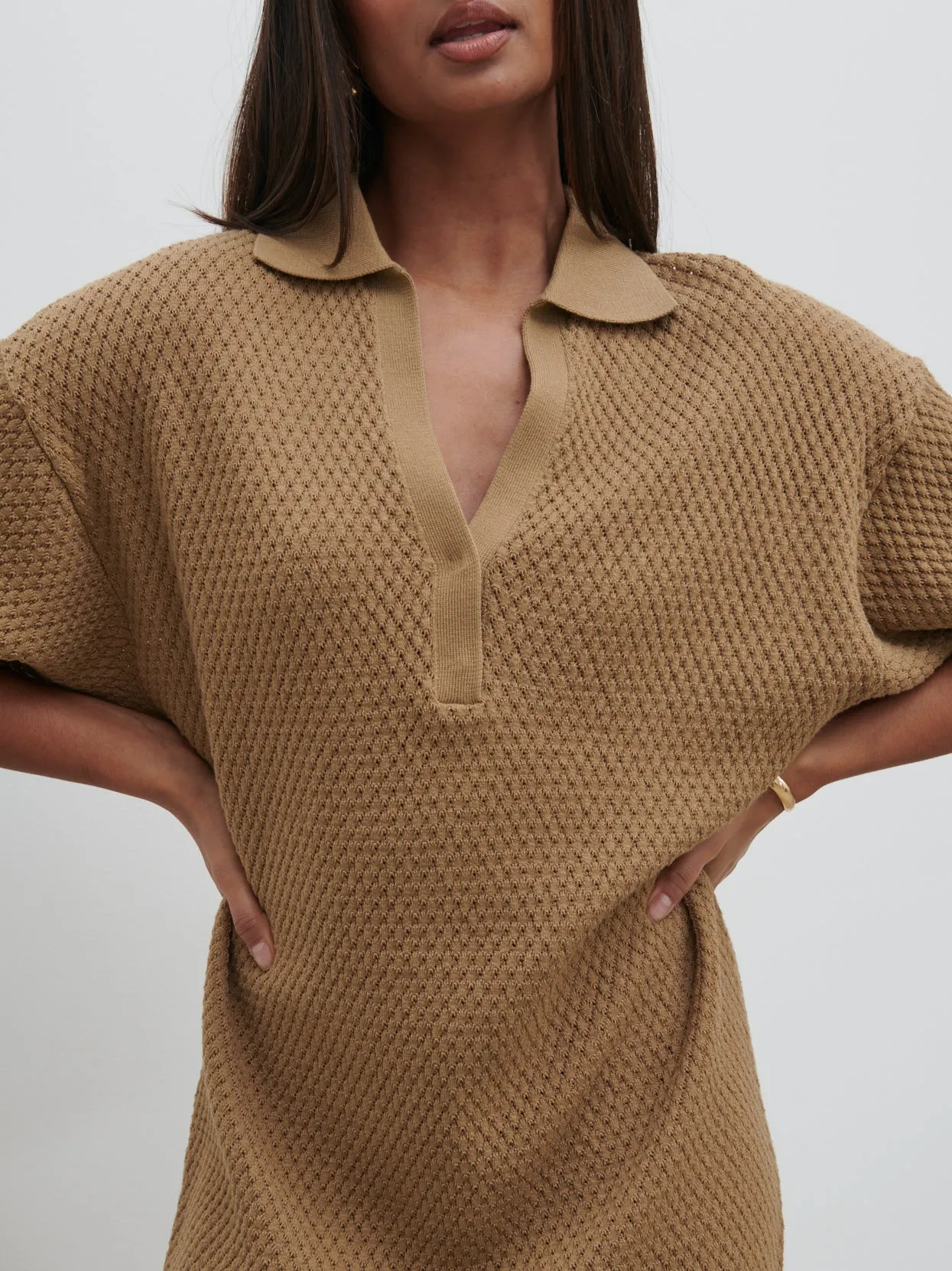 Willow Knit Mini Dress - Biscuit sold by Pretty Lavish product image thumbnail 2