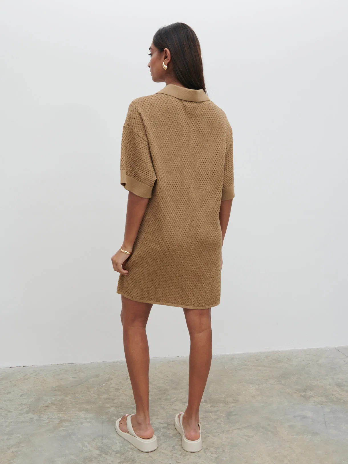 Willow Knit Mini Dress - Biscuit sold by Pretty Lavish product image thumbnail 3
